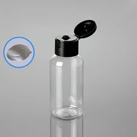 75ml plastic refillable bottles traveler packing lotion shampoo container mini sample pet bottle with flip top cap