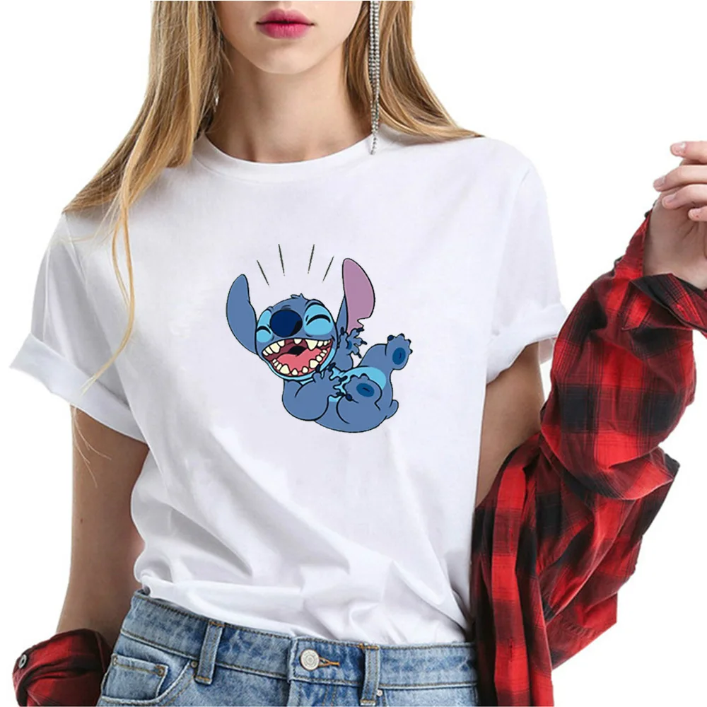 Lilo &amp Stitch Stitchie Милая Хлопковая женская футболка с принтом | Женская одежда