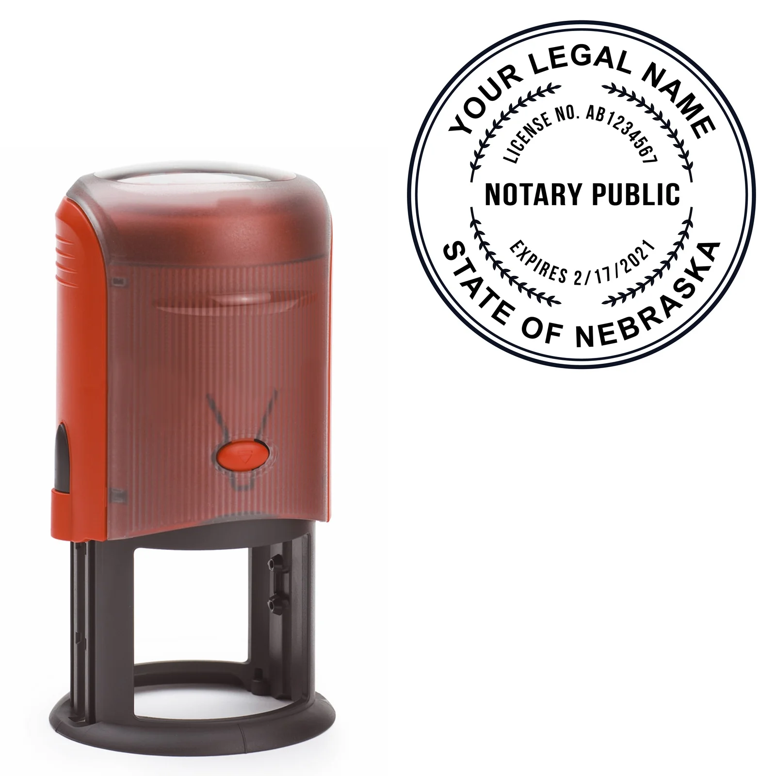 

Bbloop Round Notary Stamp for the State of Nebraska