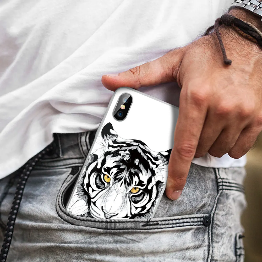 Чехол CASEIER для iPhone X XR XS Max 8 7 6S 6 Plus чехол телефона классный с татуировкой 5S SE мягкий