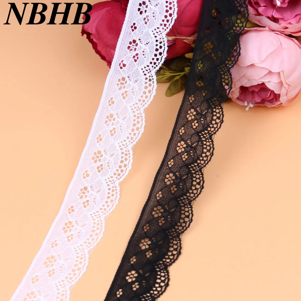 NBHB 10 ярдов/партия красивая белая черная сетка кружевная отделка вышитая лента Diy - Фото №1