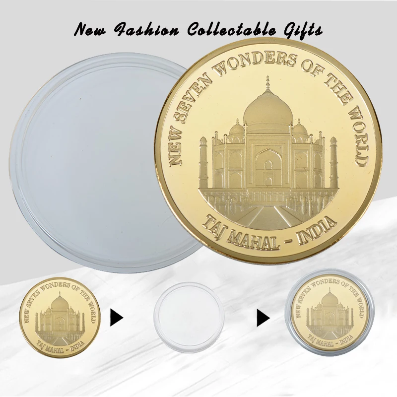 WR Декор для дома тадж махал позолоченная памятная монета 24 карата подарки на день