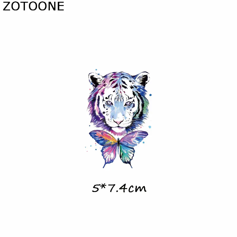 ZOTOONE акварельные нашивки с животными термоклейкие тигром для детской одежды