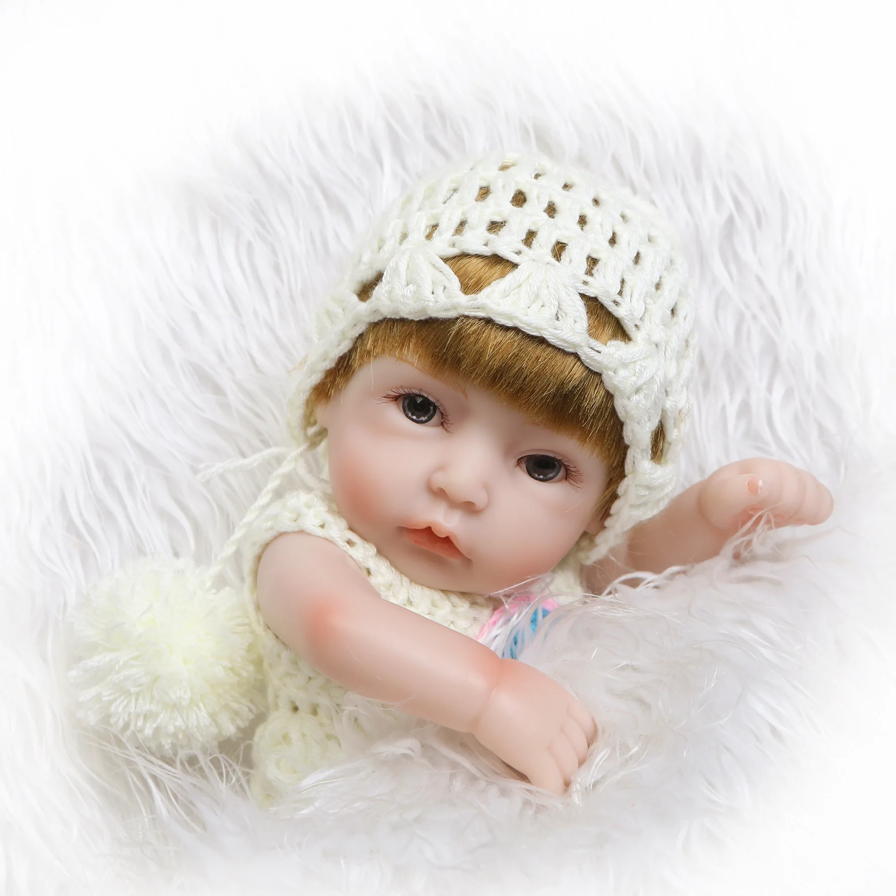 26cm Full Silicone Body Reborn Baby Doll Toy For Girl Vinyl Newborn Princess Babies Bebe Bathe Accompanying Birthday Gift | Игрушки и