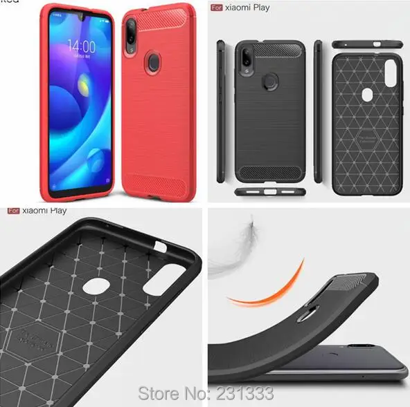Мягкий ТПУ чехол C-ku IPAKY Brush Для Xiaomi Play Redmi Note 7 для Sony Xperia XZ4 Compact Carbon Fiber задняя крышка