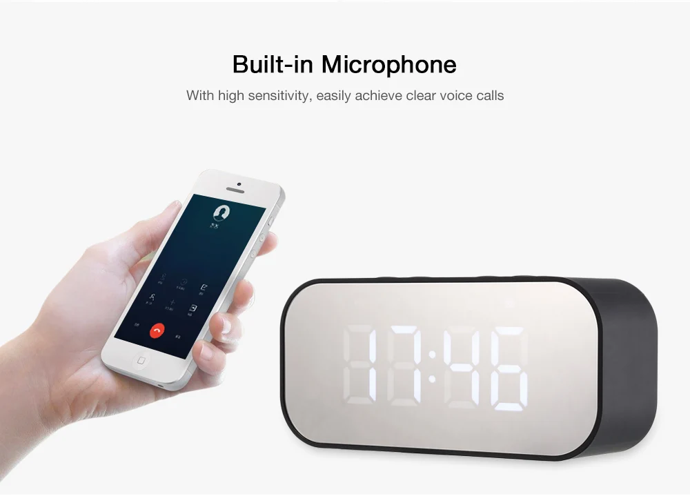 Новый AEC BT501 Мини цифровой будильник беспроводной Bluetooth стерео динамик Колонка