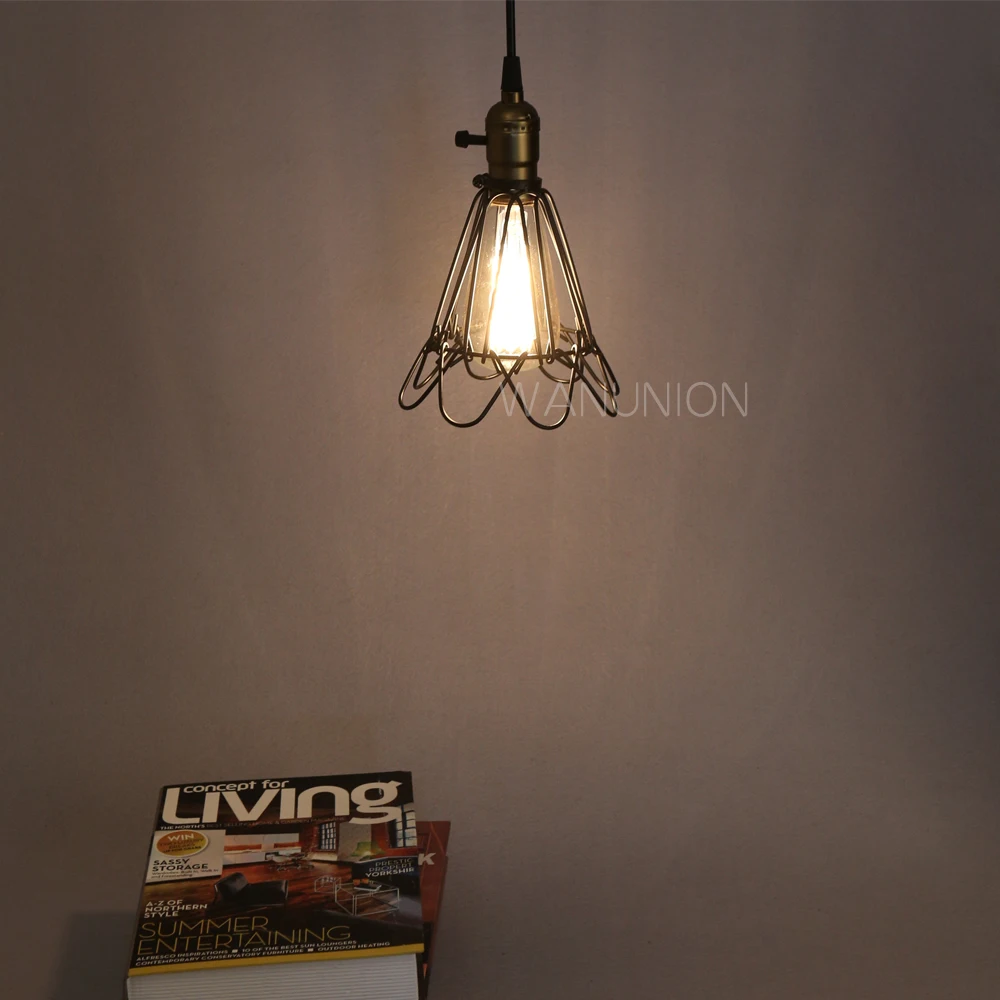 

FRLED Fashion Vintage Wire Lamp Cage DIY Lampshade Industrial Lamp Guard Cage Lamp Shade Guard Classic Black Nordic Bulb Cover