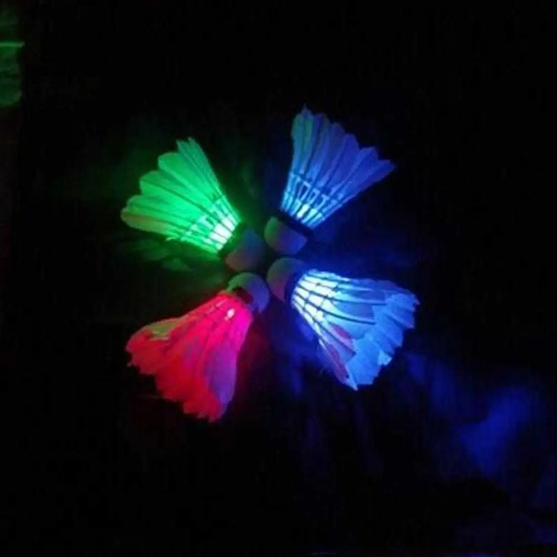 Практичный 4 шт красочные LED бадминтон волан мяч перо светится ночью на открытом