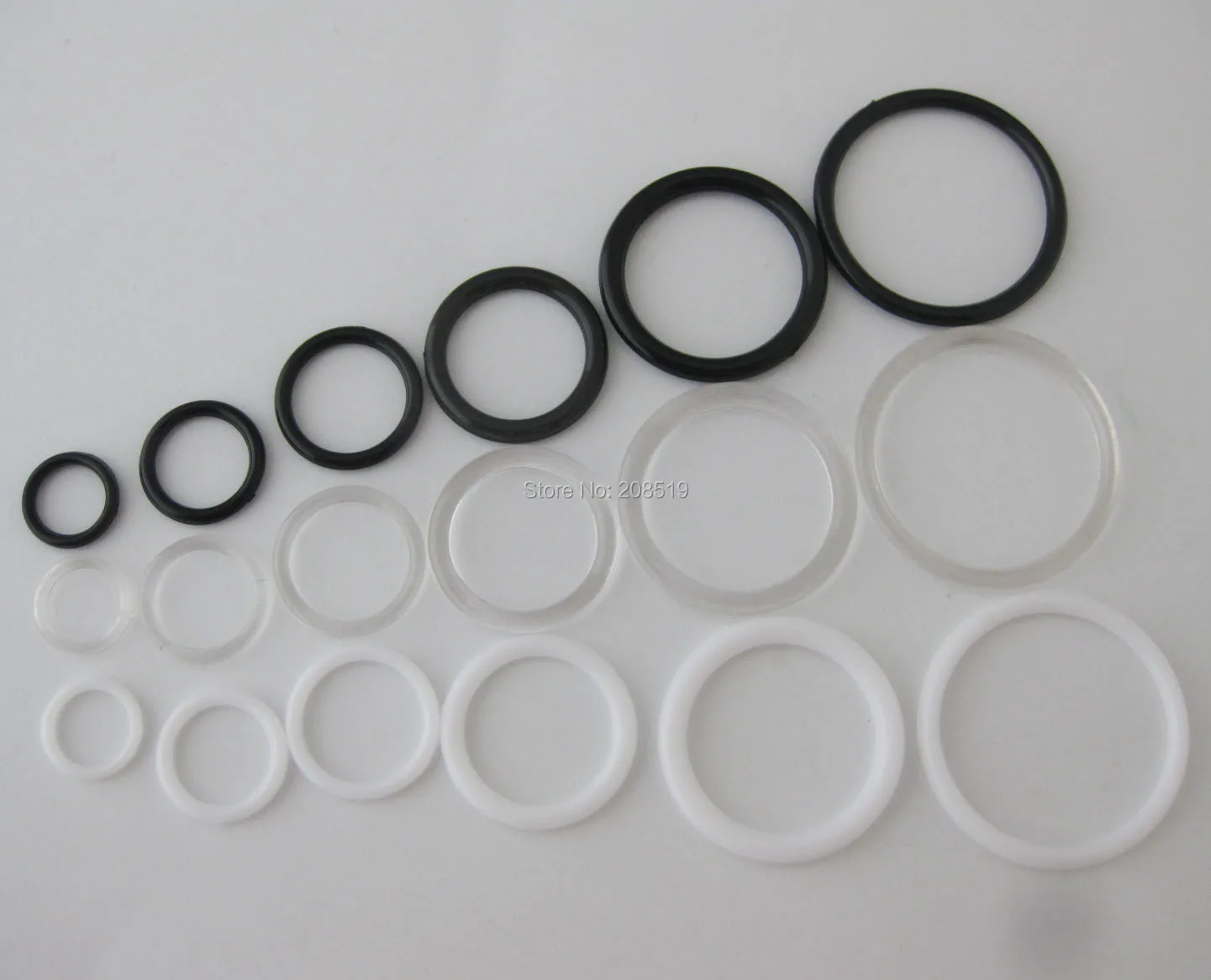 

NBNNGW multisizes bra buckles 100pcs clear/black/white adjustable belt buckles plastic sliders/rings/hook underwear supplies