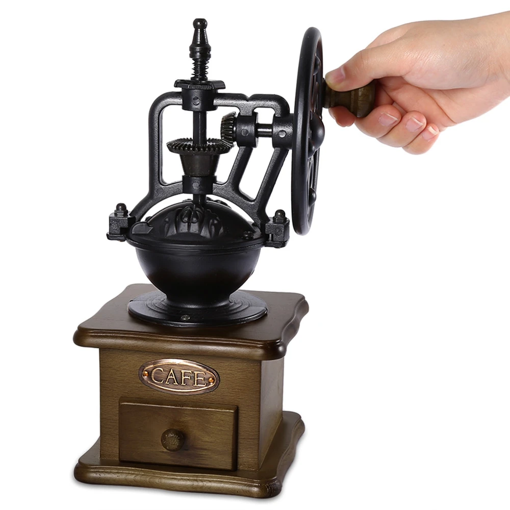 

Retro Style Hand Grinding Machine Hand-crank Roller Coffee Grinder decoration