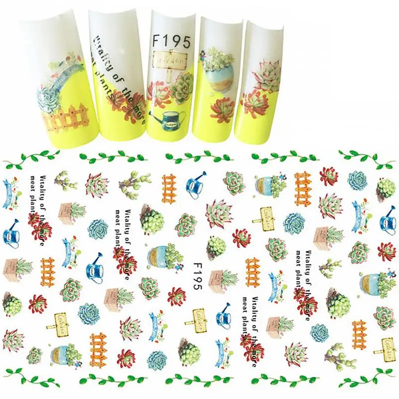 7 видов стилей наклейки для ногтей с полным покрытием 3D геометрический