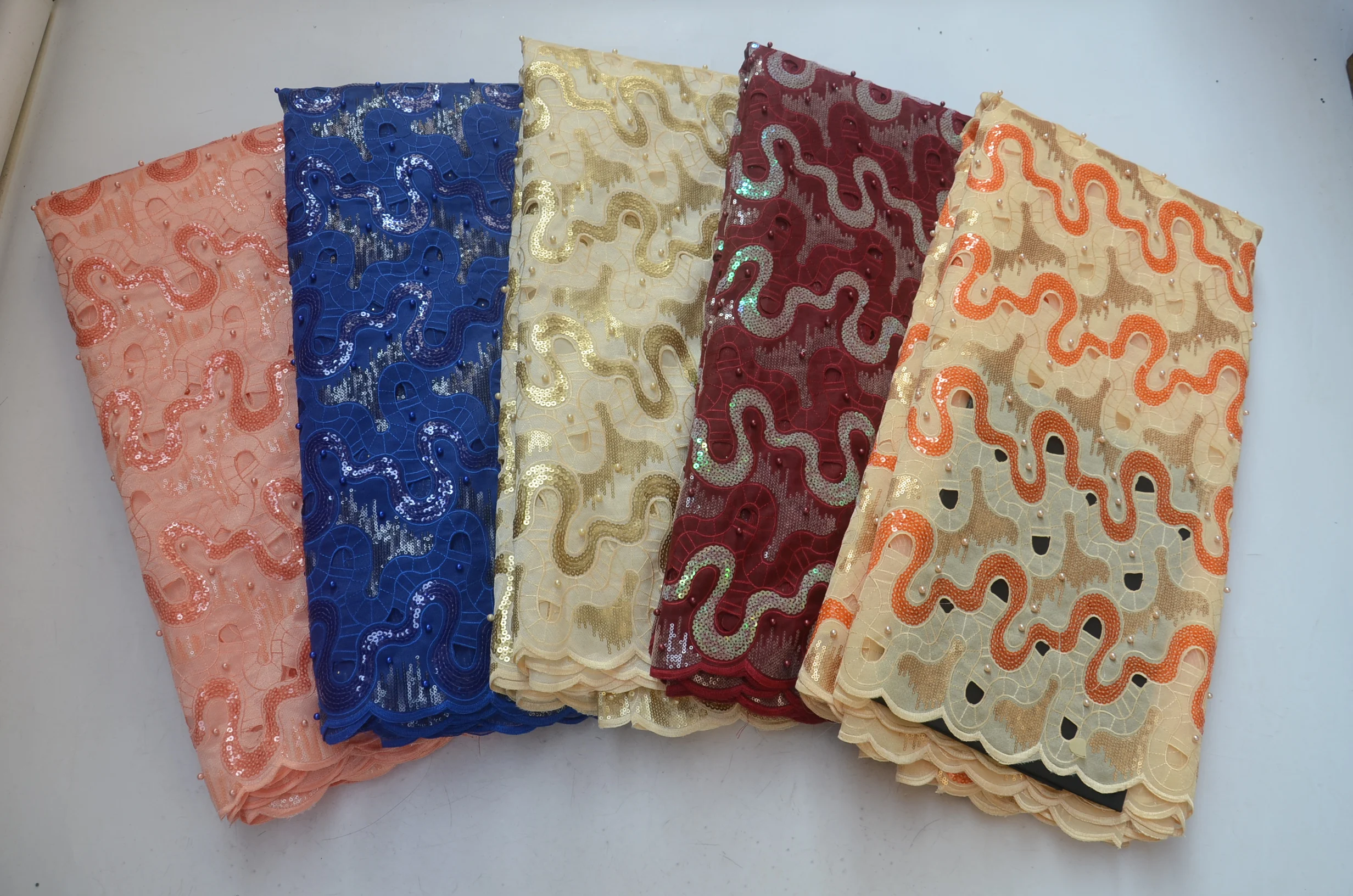 BEAUTIFICAL embroidered organza lace gold sequin fabric with beads african materials 5yards/lot on sales ML4O89 | Дом и сад