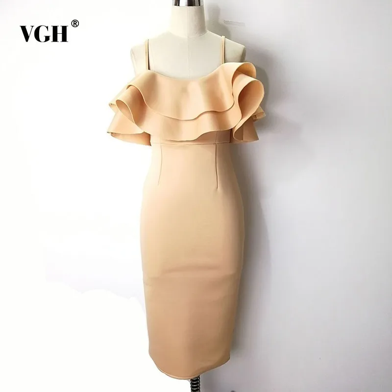 VGH летние узкие трапециевидной формы женское платье без рукавов с открытыми