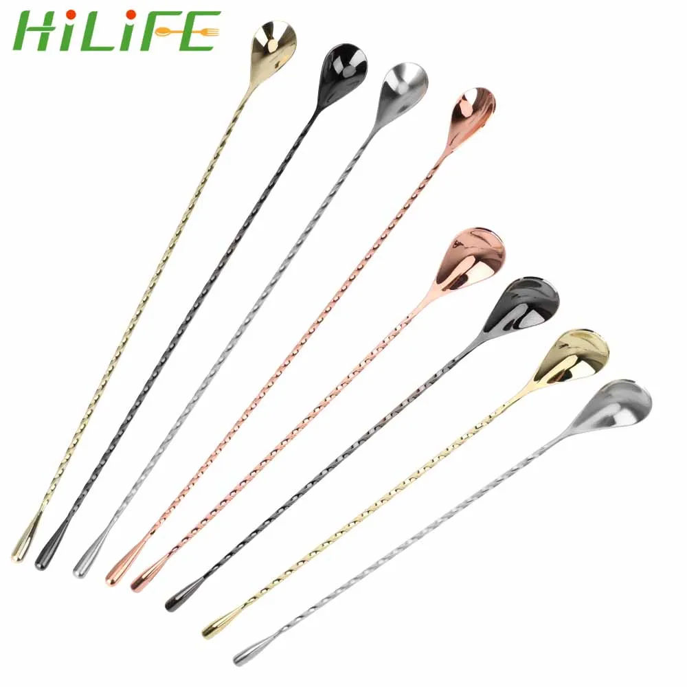Спиральная ложка для перемешивания HILIFE из нержавеющей стали 30/40 см|Коктейльные