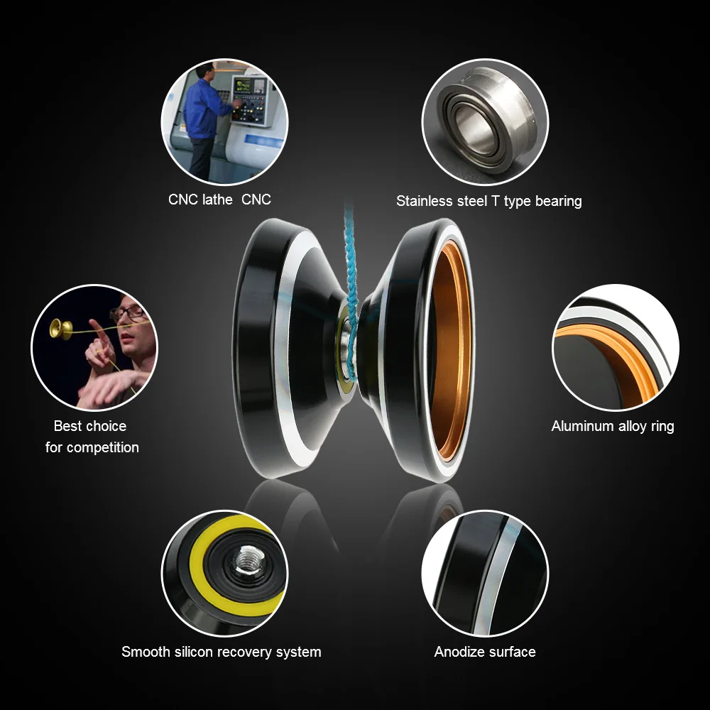 

2020 NEW Popular Yoyo Toys Professional Magic Yoyo M001 Aluminum Alloy Metal Yo-yo CNC lathe T Bearing with Yoyo String for Kids