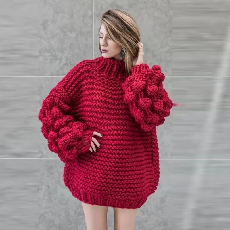 Пуловер женский зимний розовый с высоким воротником | Женская одежда