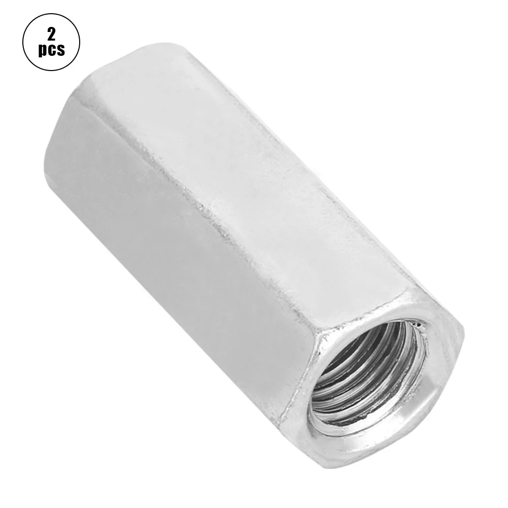 2pcs Zinc Plated Steel M16*50 Long Hex Nut Hexagonal Thread Threaded Fasteners | Обустройство дома
