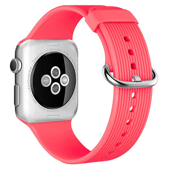 Силиконовый ремешок для Apple watch series 4 3 2 correa aple 42 мм 44 спортивный резиновый браслет