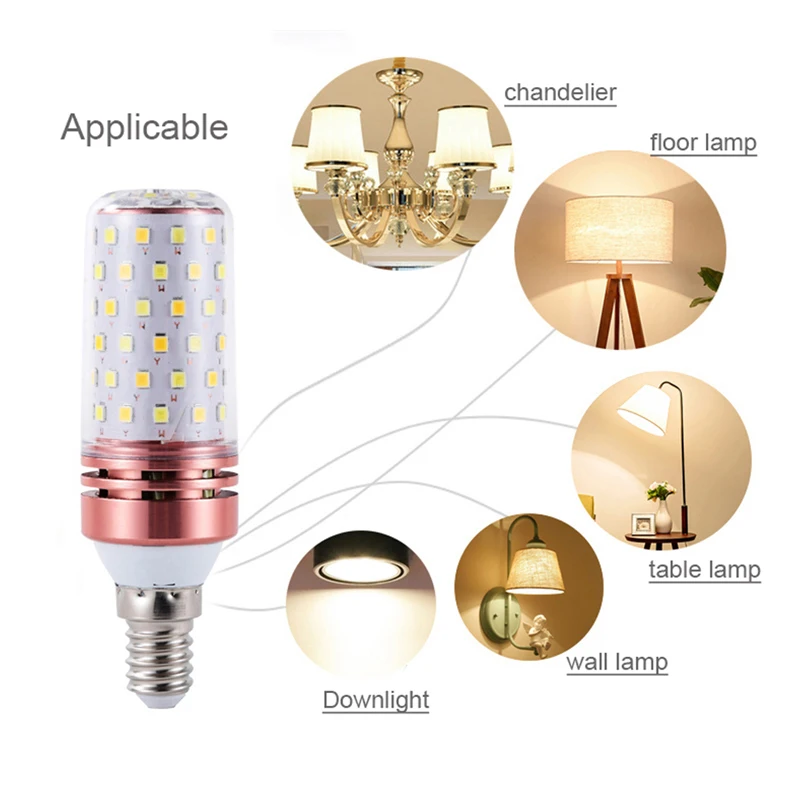 E14 LED Lamp 12W 16W E27 Bulb 220V Corn Chandelier Lampada Warm/Naure/Cold White Light For Home Lighting Decoration | Лампы и
