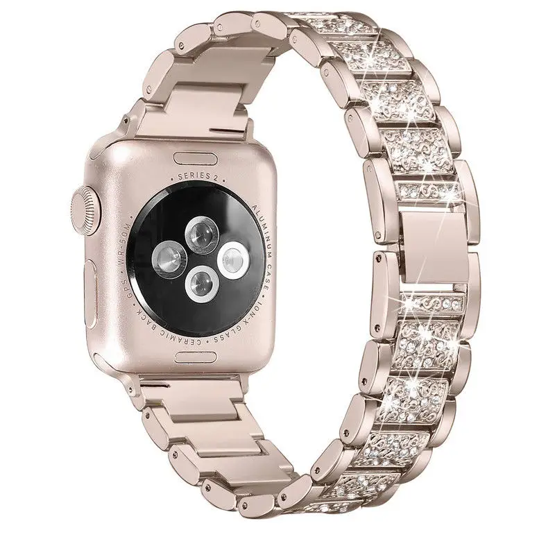 Браслет из нержавеющей стали iWatch ремешок для Apple Watch 38/42 мм браслет со стразами