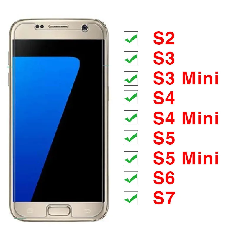 Защитное стекло для Samsung Galaxy S7 закаленное S6 S5 S4 S3 S2 Mini защитная пленка 9h | Мобильные
