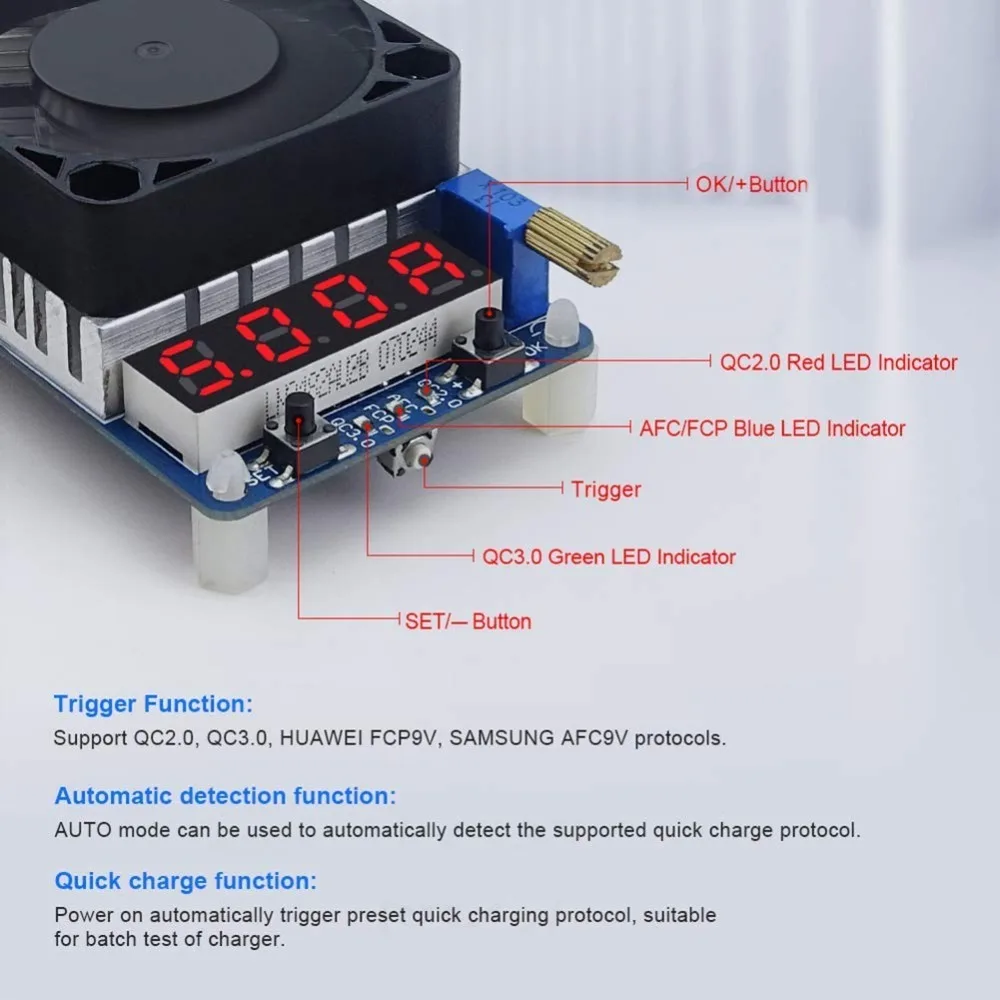 Aokin Hd25 Hd35 Trigger Qc2.0 Qc3.0 Electronic Usb Load Resistor Discharge Battery Test Adjustable Current Voltage 25w 35w | Инструменты