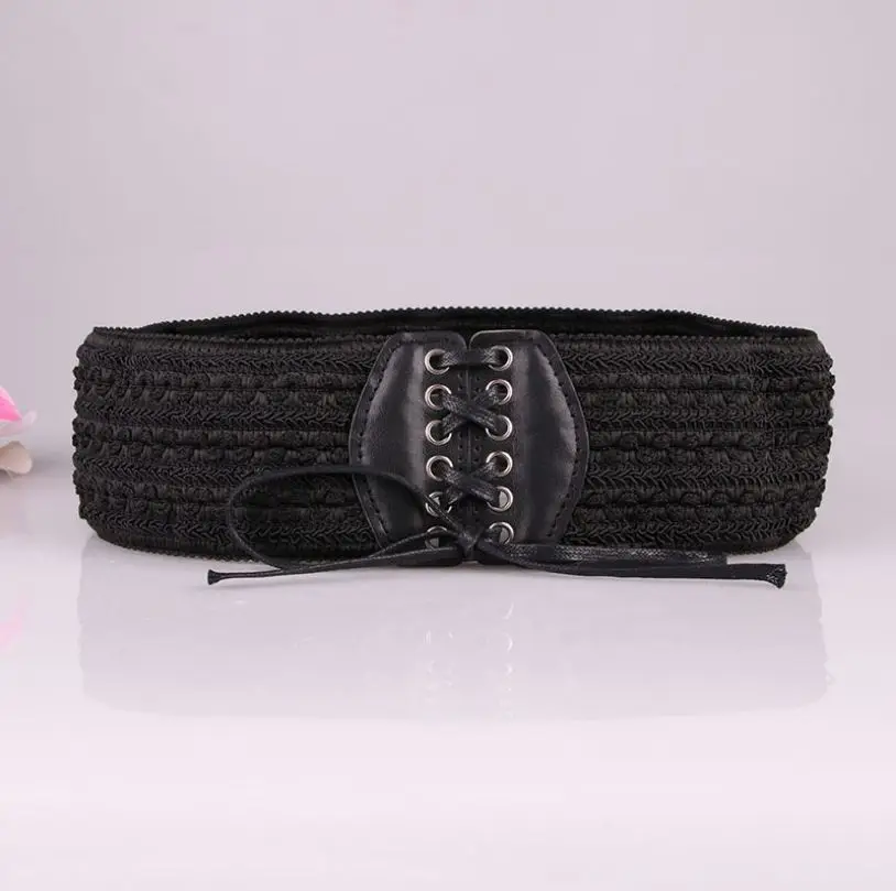 

Hirigin Fashion Belt Women 2019 Retro Bandage Stretch Buckles Wasitband Wide Desigher Belts For Women High Quality Luxury Brand
