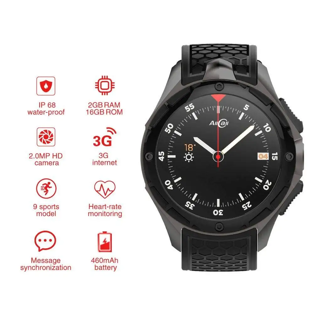 FULL-W2 Смарт-часы IP68 водонепроницаемый 3g Smartwatch телефон 2 Гб ОЗУ 16 ПЗУ 2.0мп камера gps