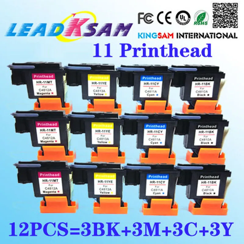 12 шт. для C4810A C4811A C4812A C4813A печатающая головка совместима с hp11 1000 1100 1200 2200 2280 2300 2600 2800