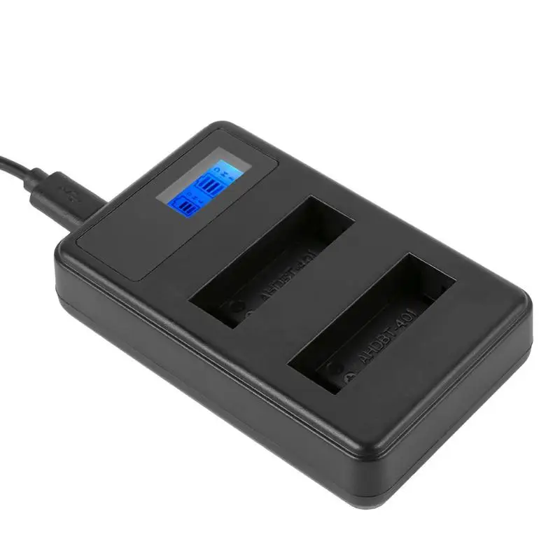 2 шт 3 8 V 1600 mAh батареи + lcd двойной USB зарядное устройство для GOPRO HERO 4 | Электроника