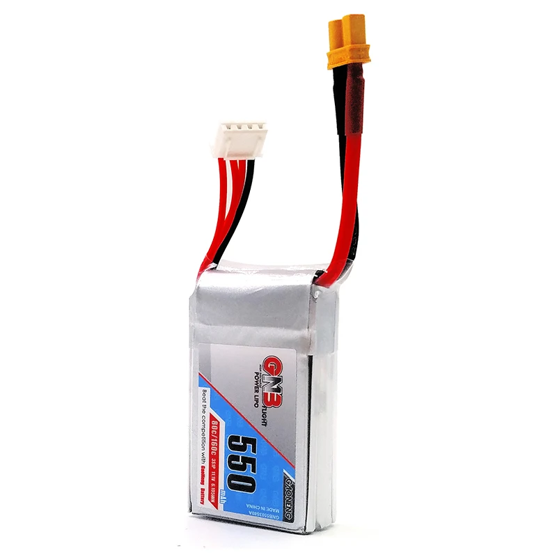 Gaoneng GNB 11 1 В 550 мАч 80C/160C 3S Lipo батарея с разъемом XT30 для FPV Racer Racing Drone запасные