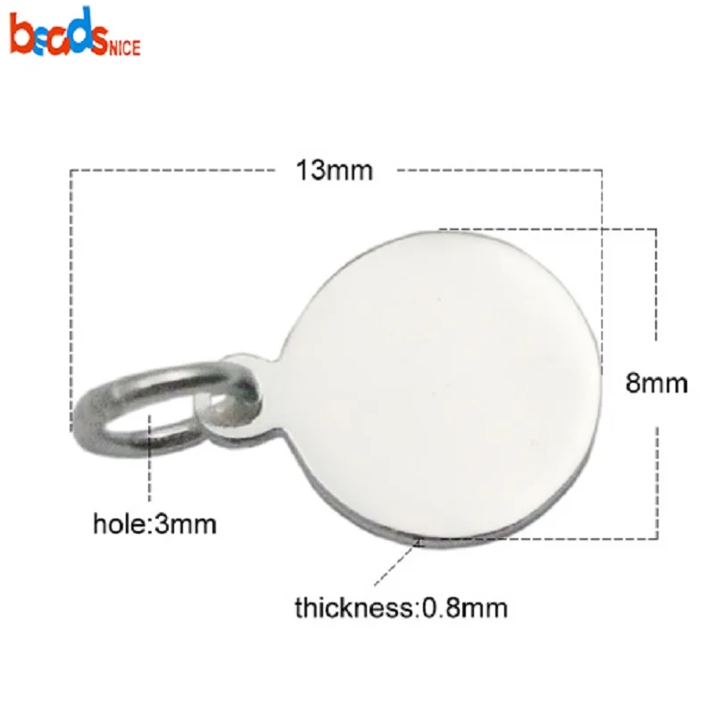 Подвеска Beadsnice из серебра 925 пробы с гравировкой круглые бирки ручной работы