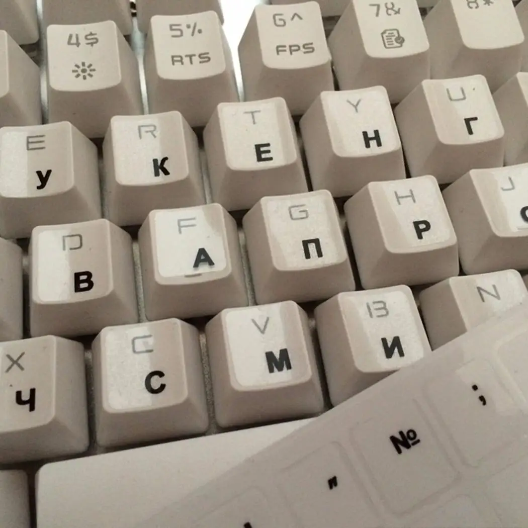 Практичная стандартная раскладка русских прозрачных букв для прочных наклеек на