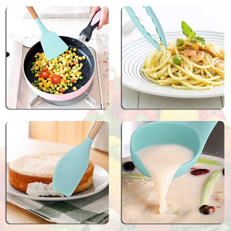 11 шт силиконовые кухонные принадлежности набор кухонных инструментов с