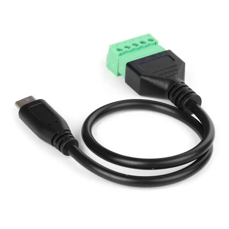 USB 3.1 Type-C Male to 5 Pin Screw Terminal Connector w/30cm Shield Cable Data Transmission Charging Extension | Электроника