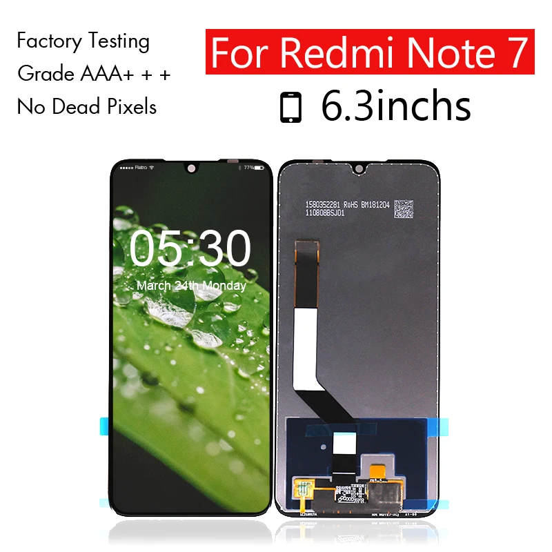ЖК дисплей для Redmi Note 7 дигитайзер сенсорного экрана в сборе стеклянная панель