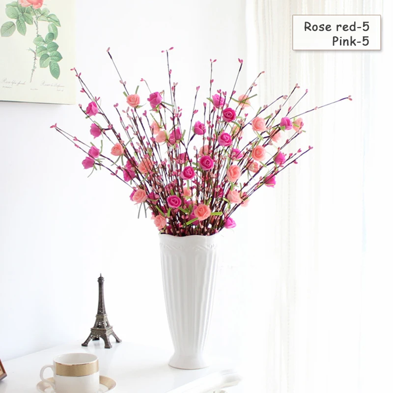 

1pc 5CM Home Decorative Fake Flowers PE Artificial Flowers mini Rose For Wedding Valentine's Day Home Garden Party Decoration
