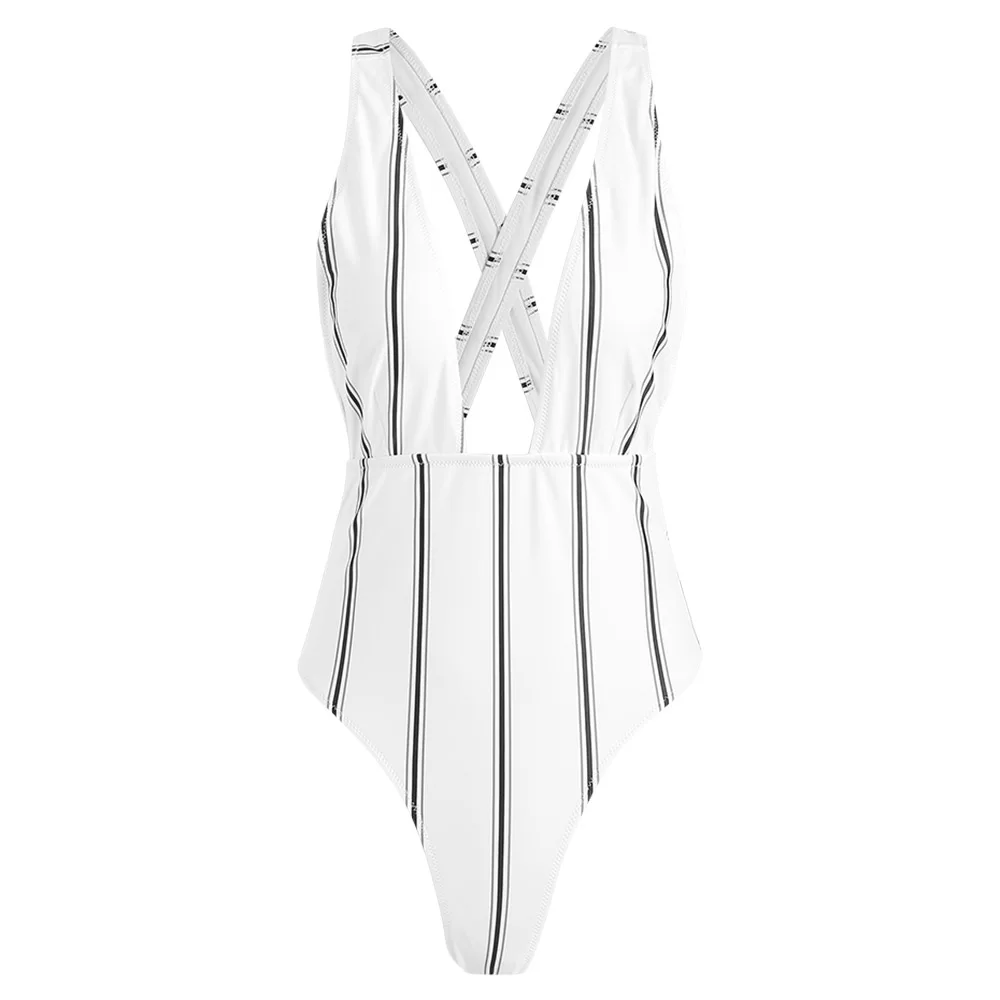 ZAFUL Новый сексуальный женский цельный купальник с подкладкой в полоску