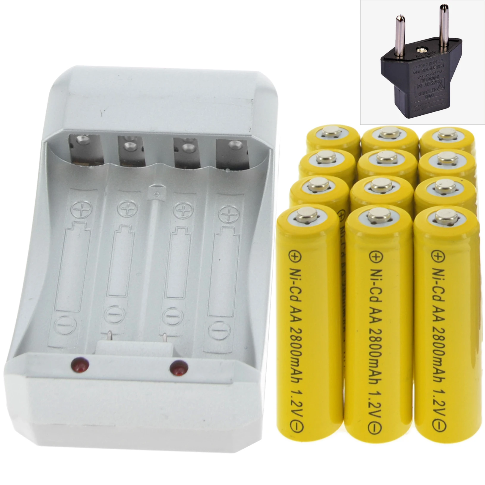 12x AA 2800 мАч 1 2 в Ni-cd YEL цветная аккумуляторная батарея + зарядное устройство 4 лота |
