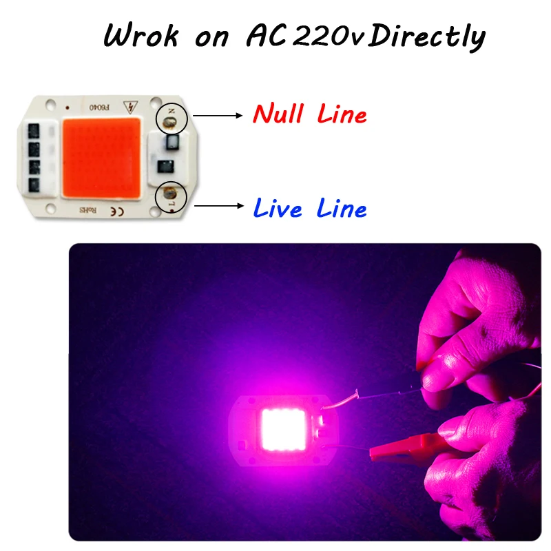 50 W растут свет лампы AC220V светодиодный умная ИС (интеграционная схема завод