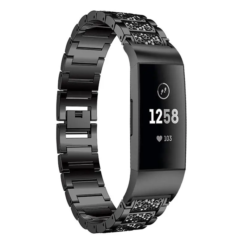 Для Fitbit Charge 3 Роскошные блестящие стразы бриллианты браслет ремешок для часов