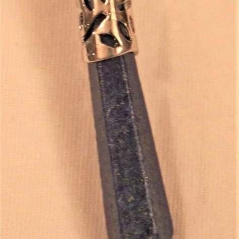 Silvertn Tip удлиненный синий мраморный натуральный камень колье-капля |