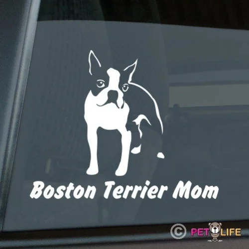 

Boston Terrier Mom Sticker Die Cut Vinyl window decal 15x12cm