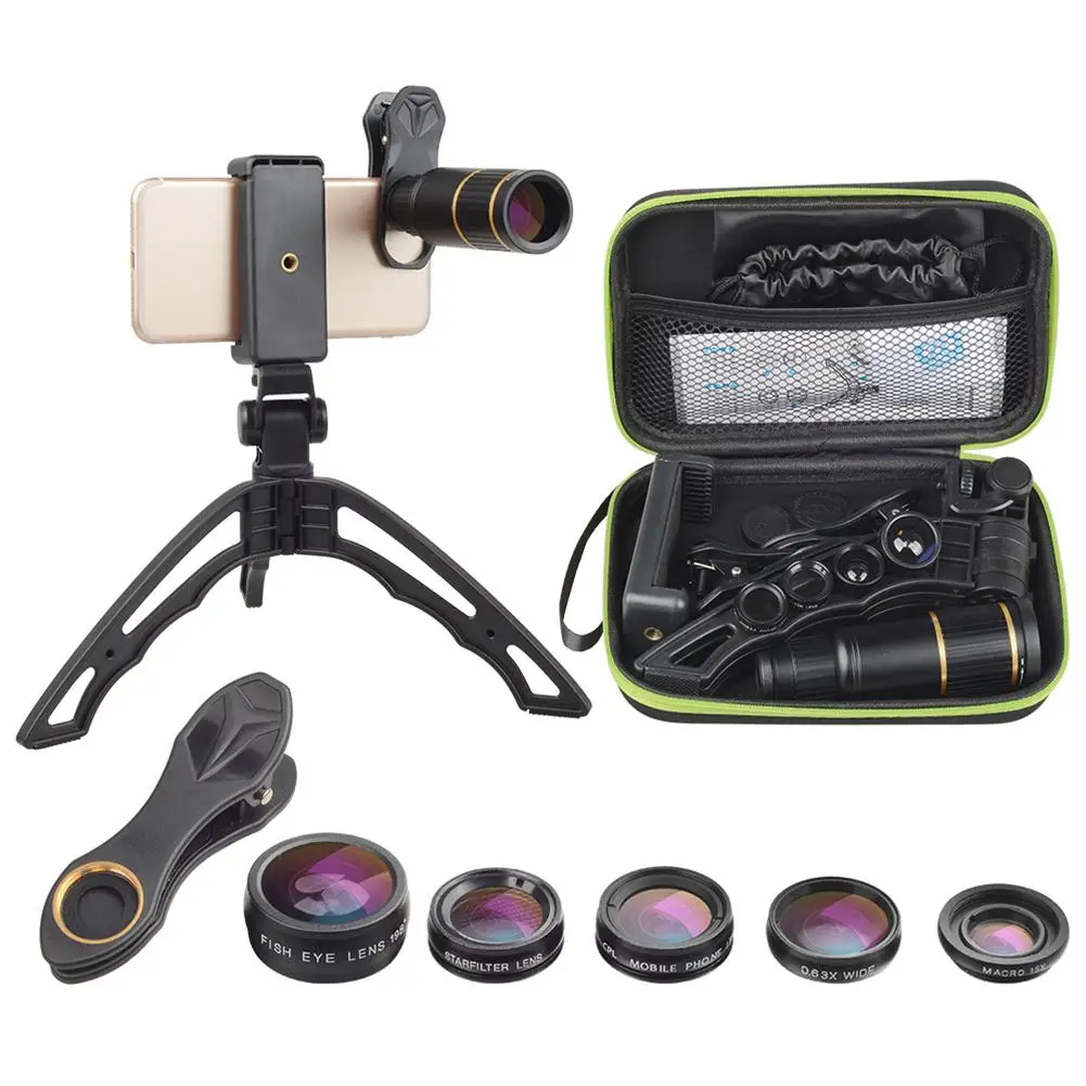 Group Vertical сотовый телефон Камера объектив Kit 6 в 1 линза для телефона металлический