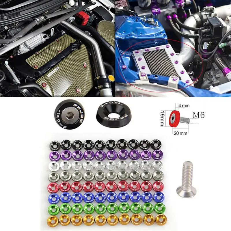 JDM Автомобильный Крепеж M6 Pad винты аккумулятор Защитная панель гайки и болты