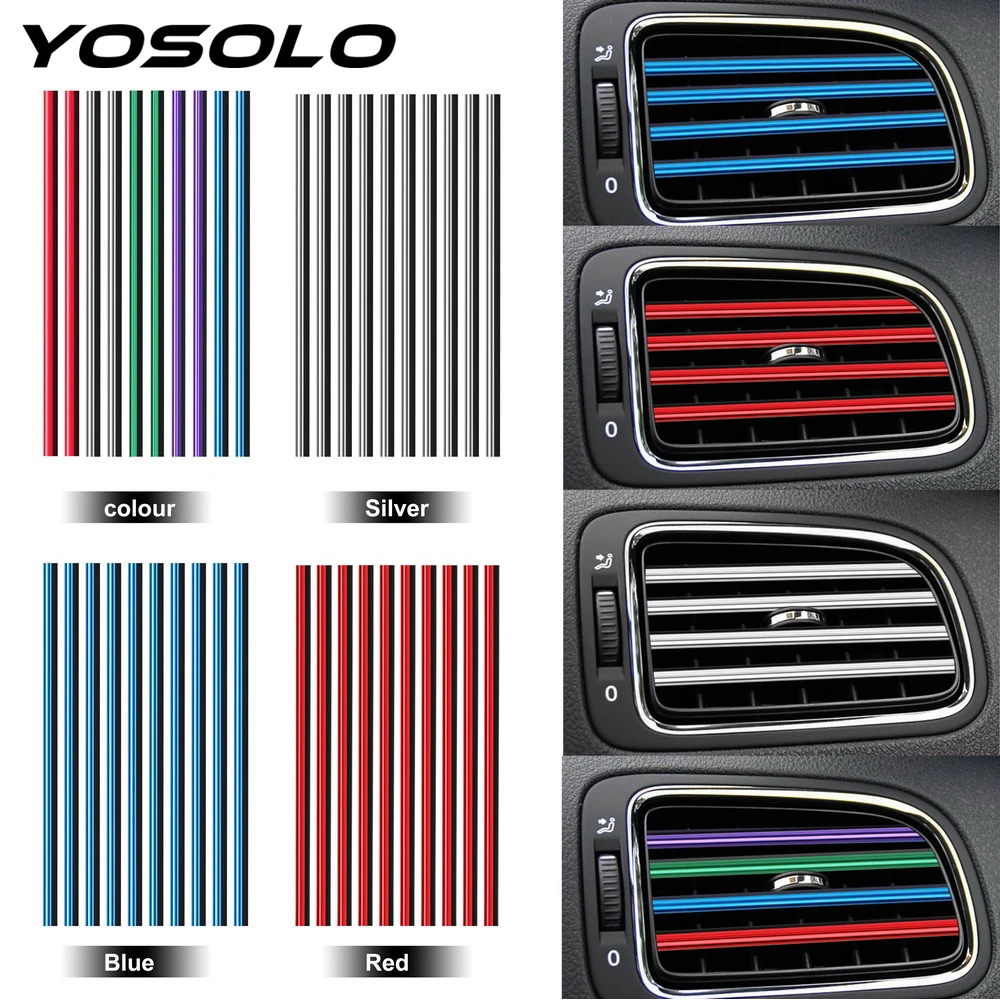 YOSOLO 10 шт. хромированный Стайлинг формовка кондиционер Выходная решетка