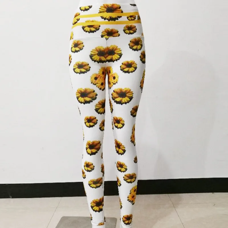 New Sexy Training Women's Sports Yoga Pants Floral Print Leggings Elastic Gym Fitness Workout Running Tights Compression Trouser