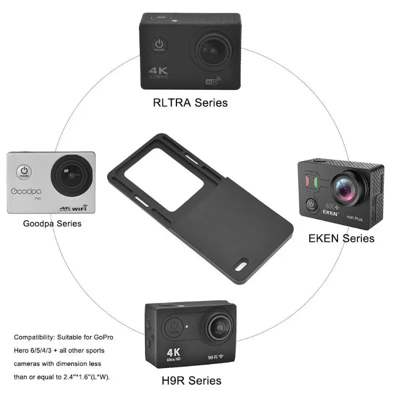 ALLOYSEED ручной шарнирный стабилизатор Монтажная пластина Адаптер для Gopro Hero 6 5 4 3 +