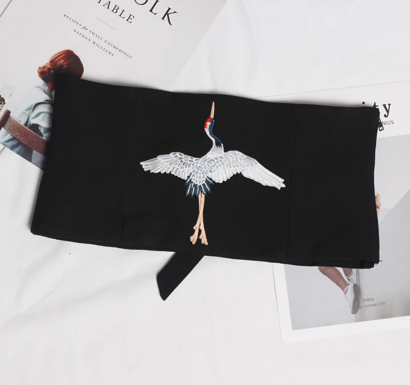 LANMREM весна-лето Ретро стиль модный китайский кран с вышивкой бандаж пояс на