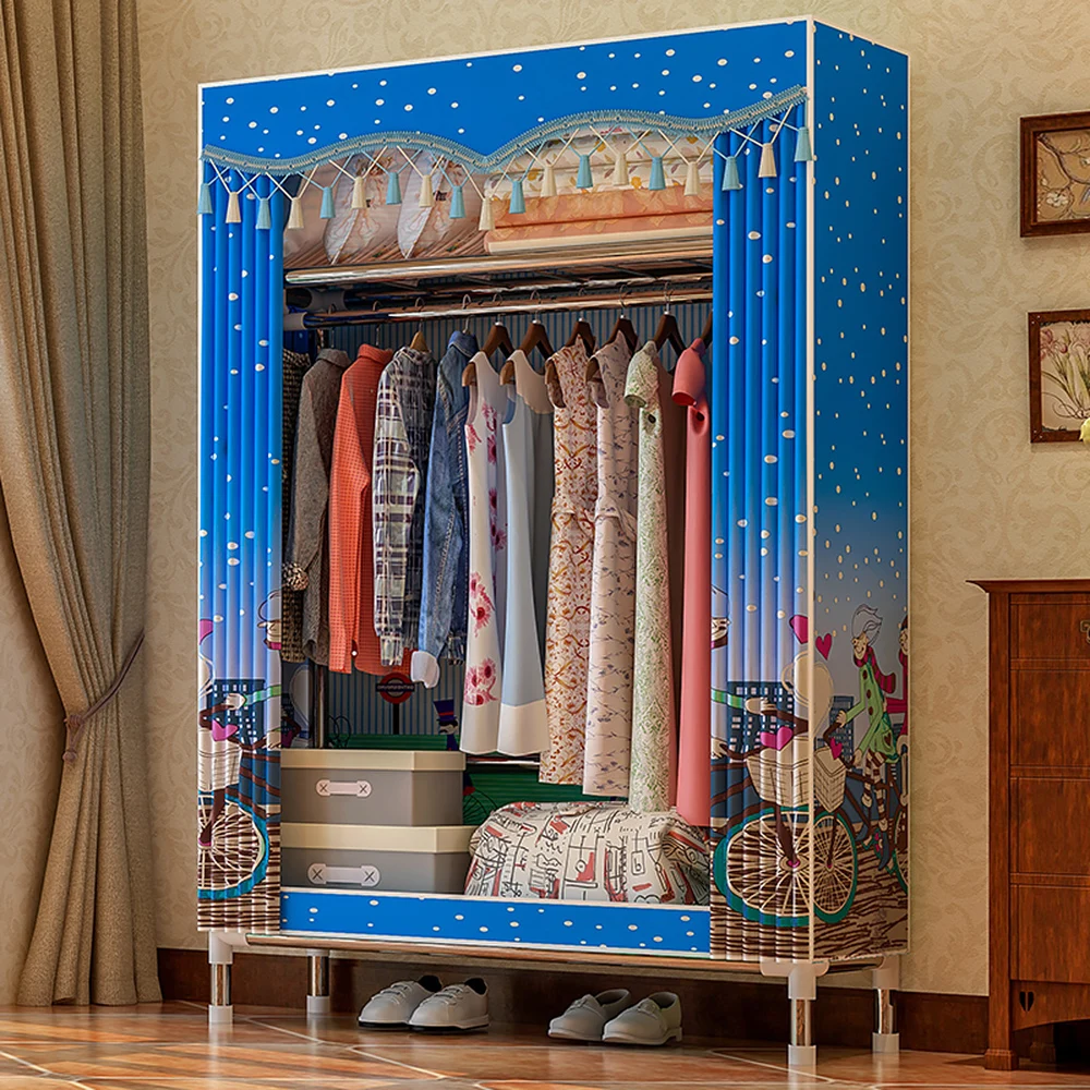 

Fleece Fabric Cloth Storage Cabinet Wardrobe Clothing Rack Clothes Closet Folding Wardrobe Closet Clothes Storage Organizer